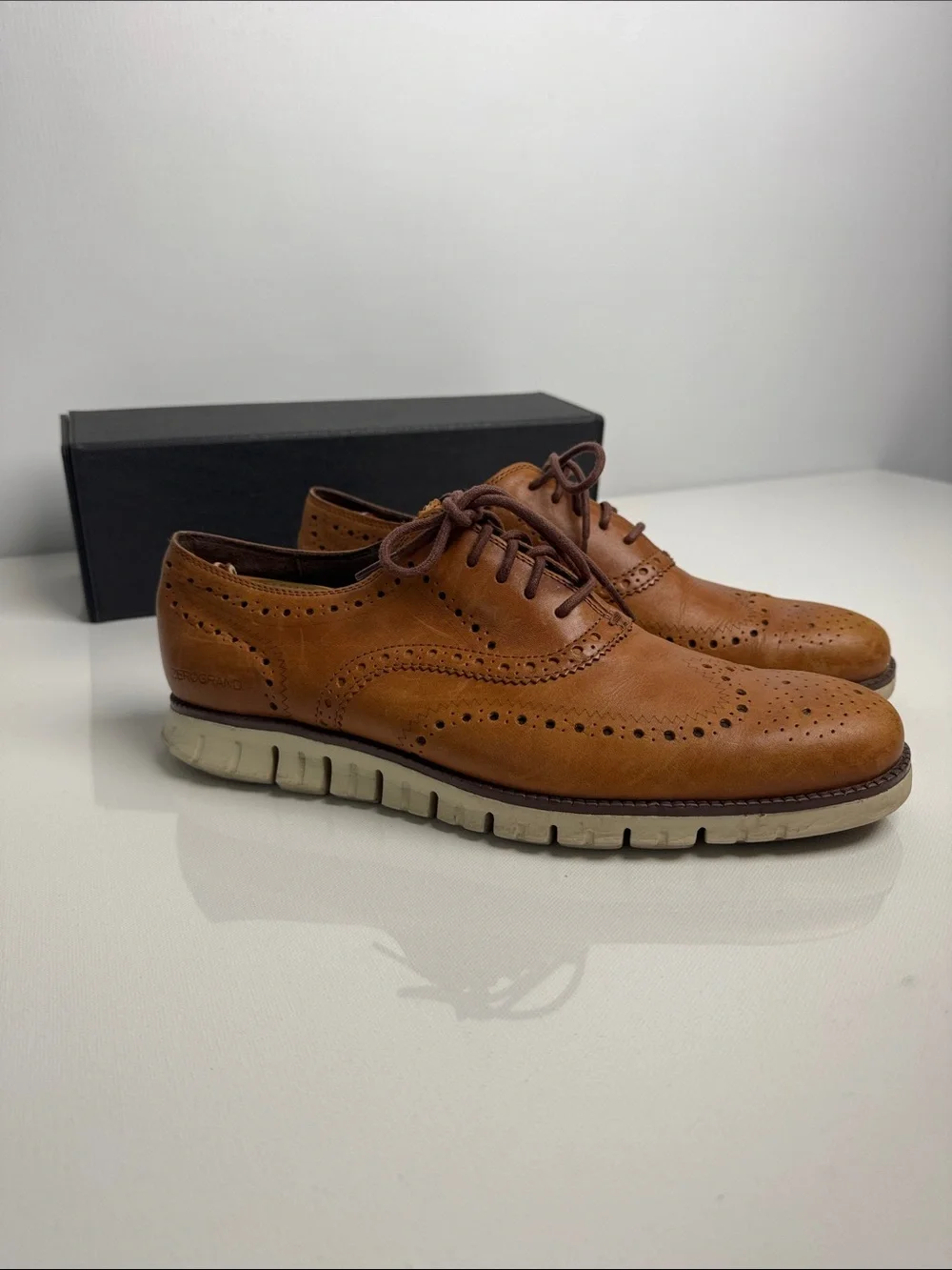 Cole Haan Men's ZERØGRAND Remastered Wingtip Oxfords Men’s Size 11M BRITISH TAN